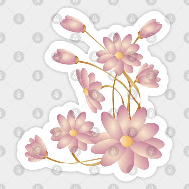 Floral background with vintage  flowers Sticker by ikshvaku